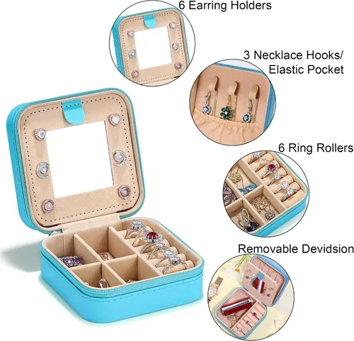 Vista 2 de ZcerA Singer Taylor - Caja de joyería inspirada en Taylor, caja organizadora de joyas de piel sintética, organizador de joyas para amantes