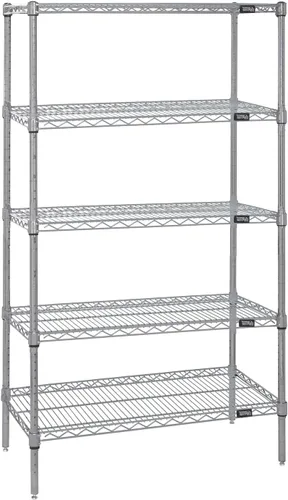 Vista 8 de Quantum Storage Systems WR74-1824BK Kit de inicio para estantería de alambre de 4 niveles de altura de 74 pulgadas, acabado negro, 18 pulgadas