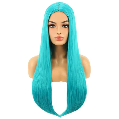 Vista 8 de Beron Peluca de pelo largo recto de 20" para disfraz de cosplay con gorro de peluca (naranja oscuro)