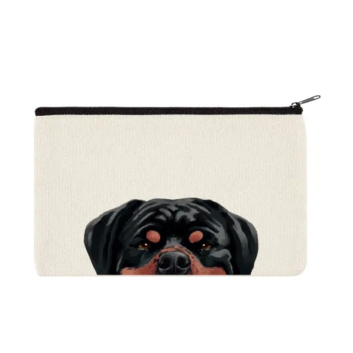 Vista 13 de WIRESTER Bolsa de maquillaje de lona con cremallera, bolsa de cosméticos, estuche organizador para mujeres y niñas, bolsa de cosméticos de viaje
