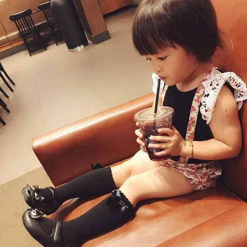 Vista 6 de DRESHOW BQUBO Baby Knee High Sock Toddler Girl Dress Socks Baby Knit Stocking Cotton Infant Girls Socks