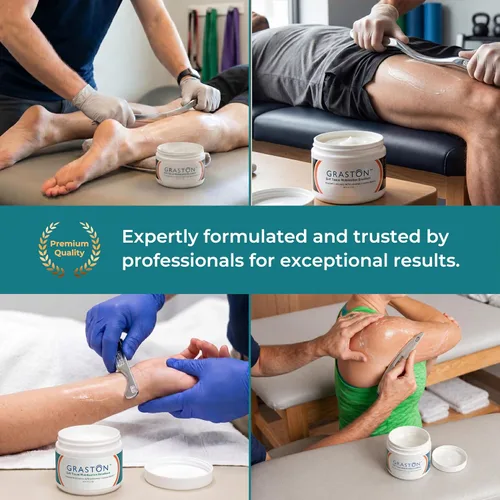 Vista 5 de Graston Technique Emoliente enriquecido con vitamina E - Tarro de 4 onzas, ideal para loción IASTM y crema de terapia de masaje, crema perfecta