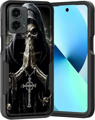 Vista 211 de para Moto G Play 4G 2024, funda de dos capas híbrida resistente y a prueba de golpes, PC duro + silicona suave protectora para Motorola Moto G Play