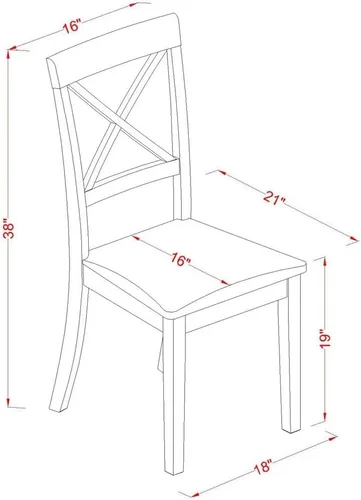 Vista 7 de East West Furniture ANBO3-CAP-C Juego de mesa de cocina de 3 piezas para espacios pequeños contiene una mesa de comedor redonda con pedestal y 2