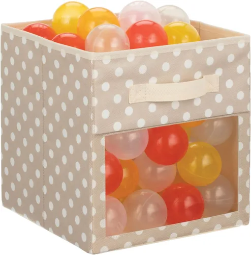 Vista 6 de mDesign Caja organizadora de tela para guardería/sala de juegos, organizador de armario, asa frontal/ventana para estanterías de muebles de cubo