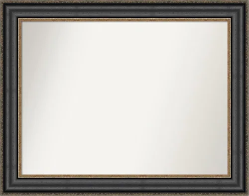 Vista 653 de Amanti Art Espejo personalizado, espejo de baño negro puente, espejo de pared o espejo de tocador de baño sobre el fregadero (26 x 26 pulgadas)