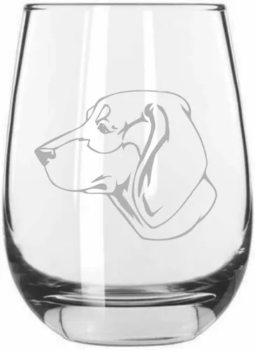 Vista 371 de Shar Pei (chino) - Vaso de vino sin tallo grabado para perro, 15.25 onzas