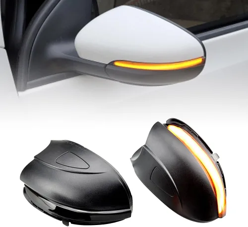 Vista 10 de Parpadeo secuencial dinámico compatible con VW GOLF 6 VI MK6 GTI R line R20 Tou-ran Variant EOS Sha-ran LED espejo lateral intermitente montaje