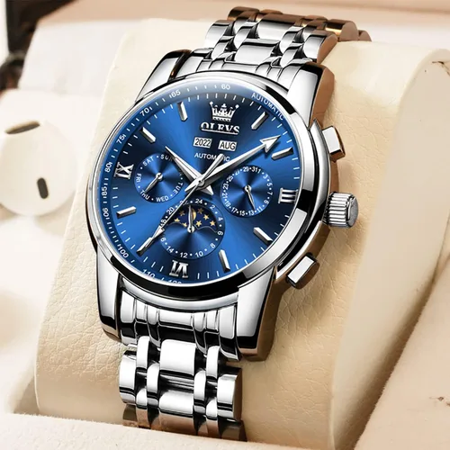 Vista 6 de Relojes automáticos para hombres, regalos de cumpleaños para él, papá, marido, novio, reloj para hombre