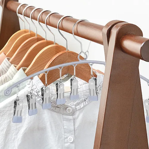 Vista 6 de Alipis Organizador de sombreros para percha, calcetines de metal para gorras de béisbol para armario con 20 clips, soporte para sombreros a prueba