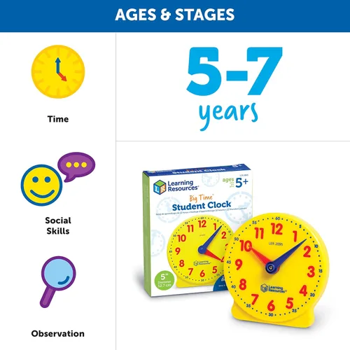 Vista 7 de Learning Resources Big Time reloj de estudiante, 12 horas
