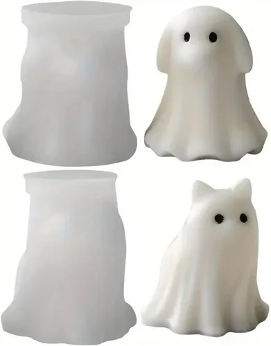 Vista 10 de Molde de vela de calabaza, molde de silicona de calabaza de terror 3D, molde de silicona reutilizable para velas de bricolaje, jabón hecho a mano