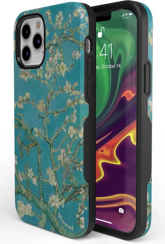 Vista 3 de Casely - Funda floral para iPhone 12/12 Pro Compatible con MagSafe Funda para teléfono de almendro en flor de Van Gogh