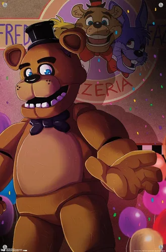 Vista 4 de Póster de pared de Five Nights at Freddy's - Pizzeria Art con alfileres