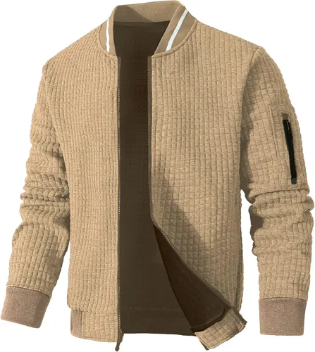 Vista 20 de Chaqueta ligera para hombre, chaqueta bomber casual, chaqueta universitaria