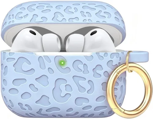 Vista 29 de Compatible con funda AirPods Pro 2019, Gawnock Funda de silicona suave y flexible para funda AirPods Pro para mujeres y niñas con llavero (Caqui)
