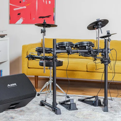 Vista 13 de Kit Alesis Turbo Mesh – Set de batería eléctrica con más de 100 sonidos, almohadillas de tambor de malla silenciosas, baquetas, cables de conexión