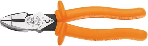 Vista 5 de Klein Tools D20009NEINS Alicates de liniero aislados, fabricados en EE. UU., con aislamiento de doble capa que supera las pruebas y resistencia a