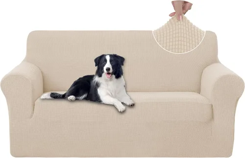 Vista 25 de U-NICE HOME Funda para sofá biplaza elástica, cubierta para sofá, funda para sillón, protector de muebles para sofá con 2 cojines, funda para sofá