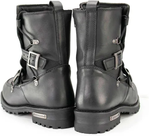 Vista 6 de Milwaukee Leather MBM9076 Botas de cuero tácticas tipo logger negras para hombre con mejora de hebilla - 7