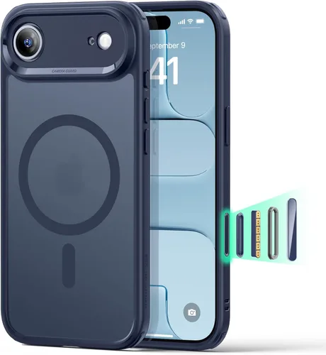Vista 47 de ESR Funda para iPhone 14 Plus, compatible con MagSafe, protección de grado militar a prueba de golpes, resistente al amarillamiento, funda magnética