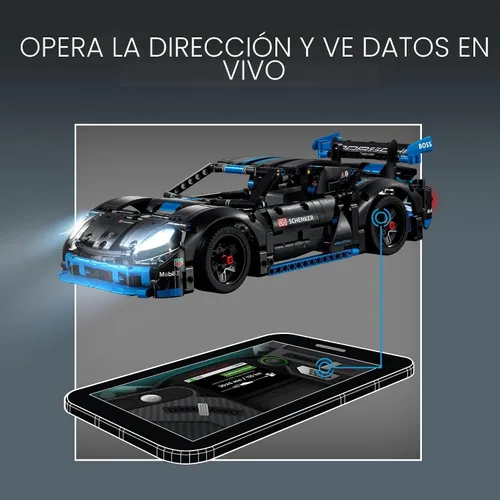 Vista 4 de LEGO Technic Porsche GT4 e-Performance - Coche de carreras de juguete, auto a control remoto con detalles auténticos, modelo interactivo Porsche