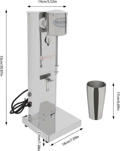 Vista 2 de Mezclador eléctrico comercial de la bebida del batido de la máquina de la sacudida 180W licuadora del helado de la leche del batido 650ML