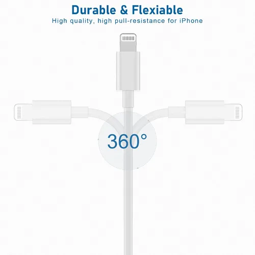 Vista 5 de Paquete de 2 cables USB C a Lightning, cargador tipo C de 10 pies, cable de carga rápida compatible con Apple iPhone 14/14 Pro/14Pro Max/13/13