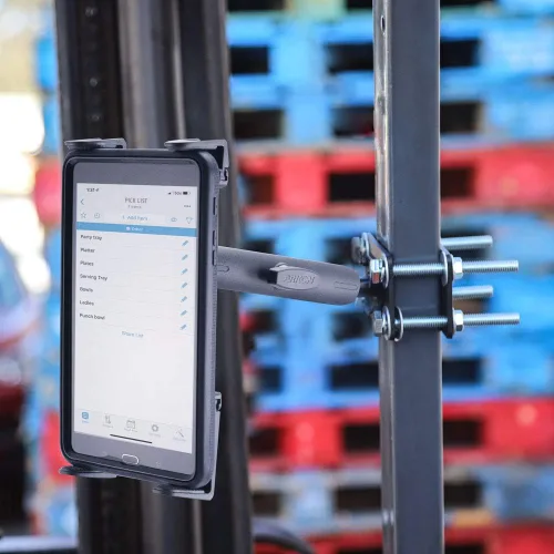 Vista 6 de ARKON Mounts Forklift Slim-Grip Soporte para tableta Placa de montaje duradera Eje de metal ajustable de 6 pulgadas Soporte para tableta