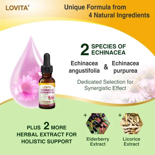 Vista 3 de LOVITA Ultimate Herbal Bundle - 5 propóleos y 4 gotas de equinácea, 18% bioflavonoides, kit de defensa sin alcohol sin OMG (juego de 9 piezas)
