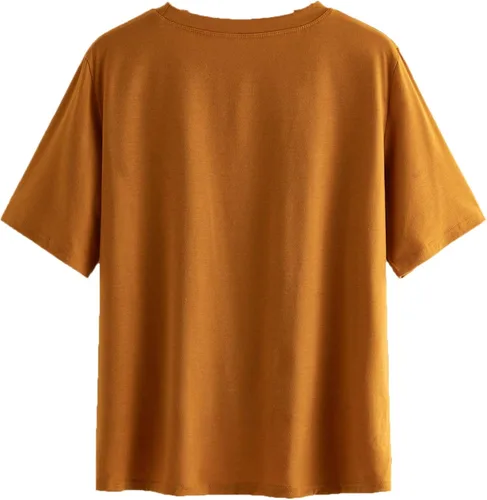Vista 3 de SheIn - Camiseta de manga corta con cuello redondo y estampados de autos clásicos para mujer