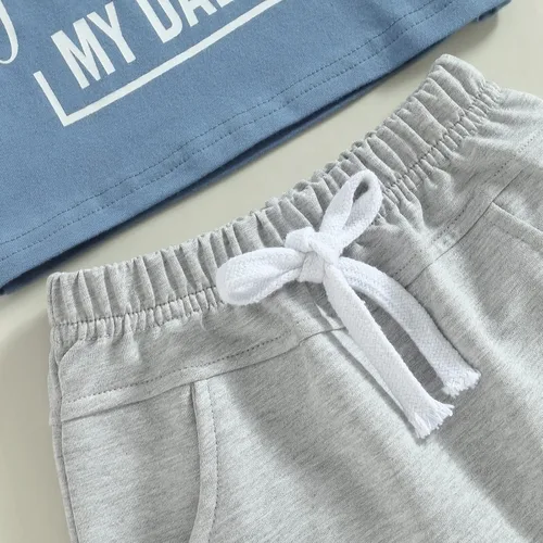 Vista 6 de Sprifallbaby Traje de verano para bebés recién nacidos, camiseta de manga corta con cuello redondo y pantalones cortos de cintura elástica, 2 piezas