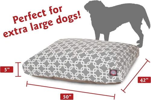 Vista 3 de Majestic Pet Products - Cama rectangular extragrande para perros y mascotas, para interiores y exteriores, con funda extraíble y lavable Gris