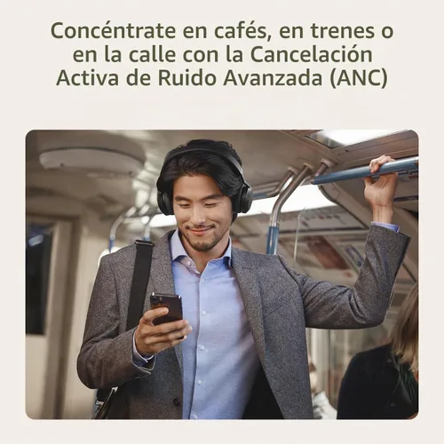 Vista 5 de Auriculares inalámbricos Jabra Evolve2 75 para PC con tecnología de 8 micrófonos - Auriculares estéreo de espuma dual con cancelación activa