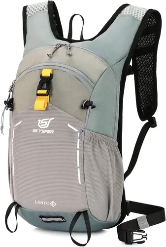 Vista 10 de SKYSPER Mochila de senderismo pequeña – Mochila de viaje de 15 L, ligera, resistente al agua, mochilas de senderismo para mujeres y hombres, Negro