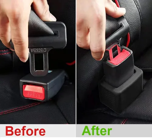 Vista 2 de Sandhill Tools Soporte de hebilla para cinturón de seguridad de automóvil, hebilla de silicona flexible, hebilla de refuerzo que levanta el cinturón
