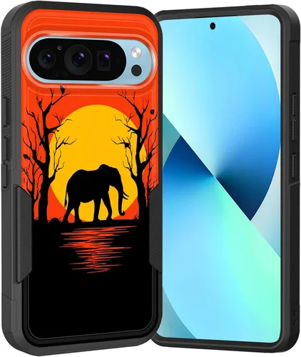 Vista 18 de Funda para Pixel 6A, Híbrida de Doble Capa de Servicio Pesado Resistente a Prueba de Golpes PC Duro + Funda Protectora de Silicona Suave para Google
