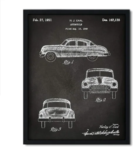 Vista 74 de Andaz Press Póster de decoración de pared con estampado de patente de pizarra, 8.5 x 11 pulgadas, aviones, trenes, automóviles, póster de patente