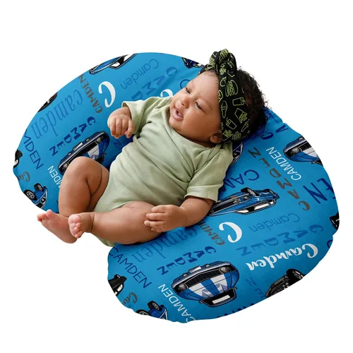 Vista 18 de Funda de almohada de lactancia personalizada con patrón de automóvil, funda de almohada para lactancia materna para biberón o lactancia materna