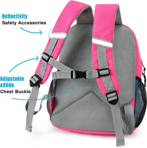 Vista 4 de STEAMEDBUN Mochila para niñas de 2 a 4 años, mochila de jardín de infantes para niñas, mochila preescolar, mini
