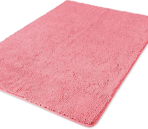 Vista 73 de Yeaban Alfombra de pasillo de baño de 24 x 72 pulgadas, antideslizante, alfombra de baño larga de felpilla gruesa, absorbente y lavable, alfombra
