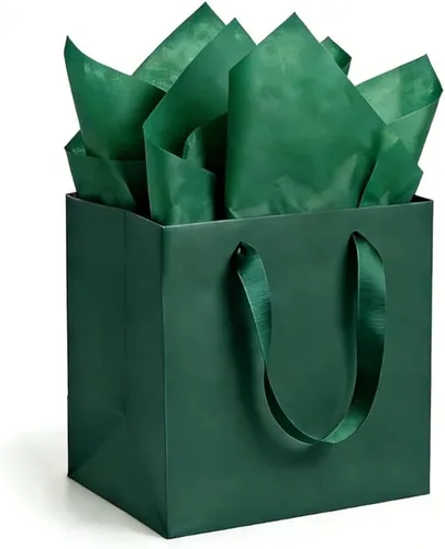 Vista 13 de JUNESHE Bolsas de regalo cuadradas pequeñas con papel de seda, color negro, paquete de 2, 5.9 pulgadas Bolsas de papel con asas para cumpleaños