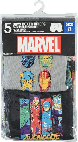 Vista 2 de Marvel Boys' Avengers Boxer Briefs with Assorted Hero Prints Including Iron Man, Hulk, Thor & More in Size 4, 6, 8, 10, 12
