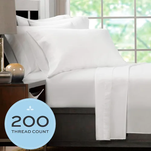 Vista 5 de White Classic Juego de 12 fundas de almohada de algodón blanco tamaño King, fundas de almohada de calidad pesada con 200 hilos T-200 hilos