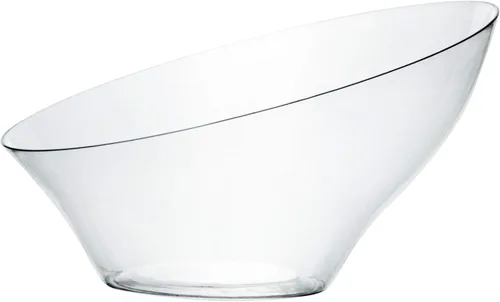 Vista 11 de Cuencos Plasticpro de plástico desechables, inclinados, redondeados, para servir aperitivos o ensaladas, resistentes, elegantes, S, Transparente