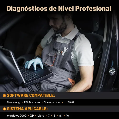 Vista 4 de ELMconfig ELM327 OBD2 Adaptador USB para Windows, herramienta de codificación de diagnóstico de escáner OBD2 con interruptor MS-CAN/HS-CAN