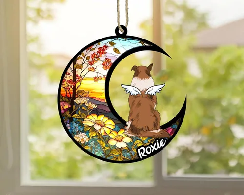 Vista 246 de LOVELYPOD Adorno de Navidad personalizado para perro Basset Hound (marrón) Basset Hound (marrón) adorno para atrapasoles de perro, razas de perros