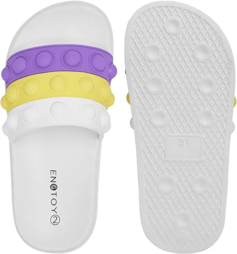 Vista 5 de Engtoy Sandalias para niños y niñas, unisex, ligeras, antideslizantes, puntera abierta, cómodas, para ducha, playa, divertidas sandalias