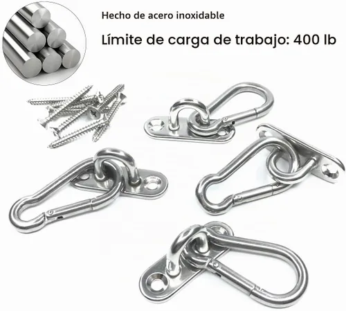 Vista 5 de Kit de 16 ganchos de ojo de acero inoxidable 304 de 1.8 pulgadas