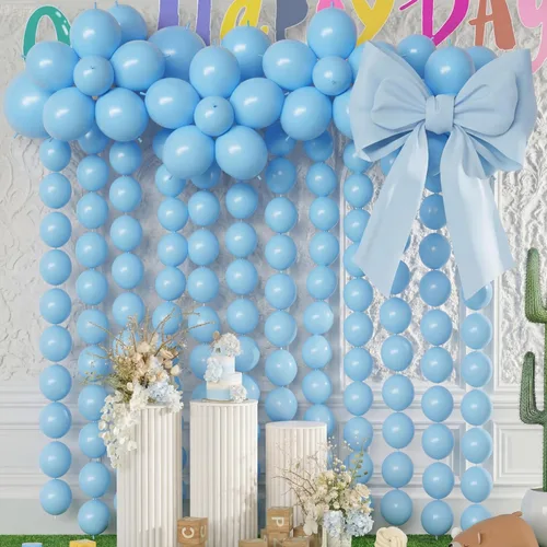 Vista 19 de 100 globos de látex, 10 pulgadas, color negro Enlazable para guirnaldas de arcos rápidos, decoración de boda, cumpleaños, Pascua, no necesita